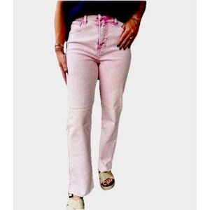 RISEN Womens High Rise Wide Leg Jeans Pink Size 9/29 NWT